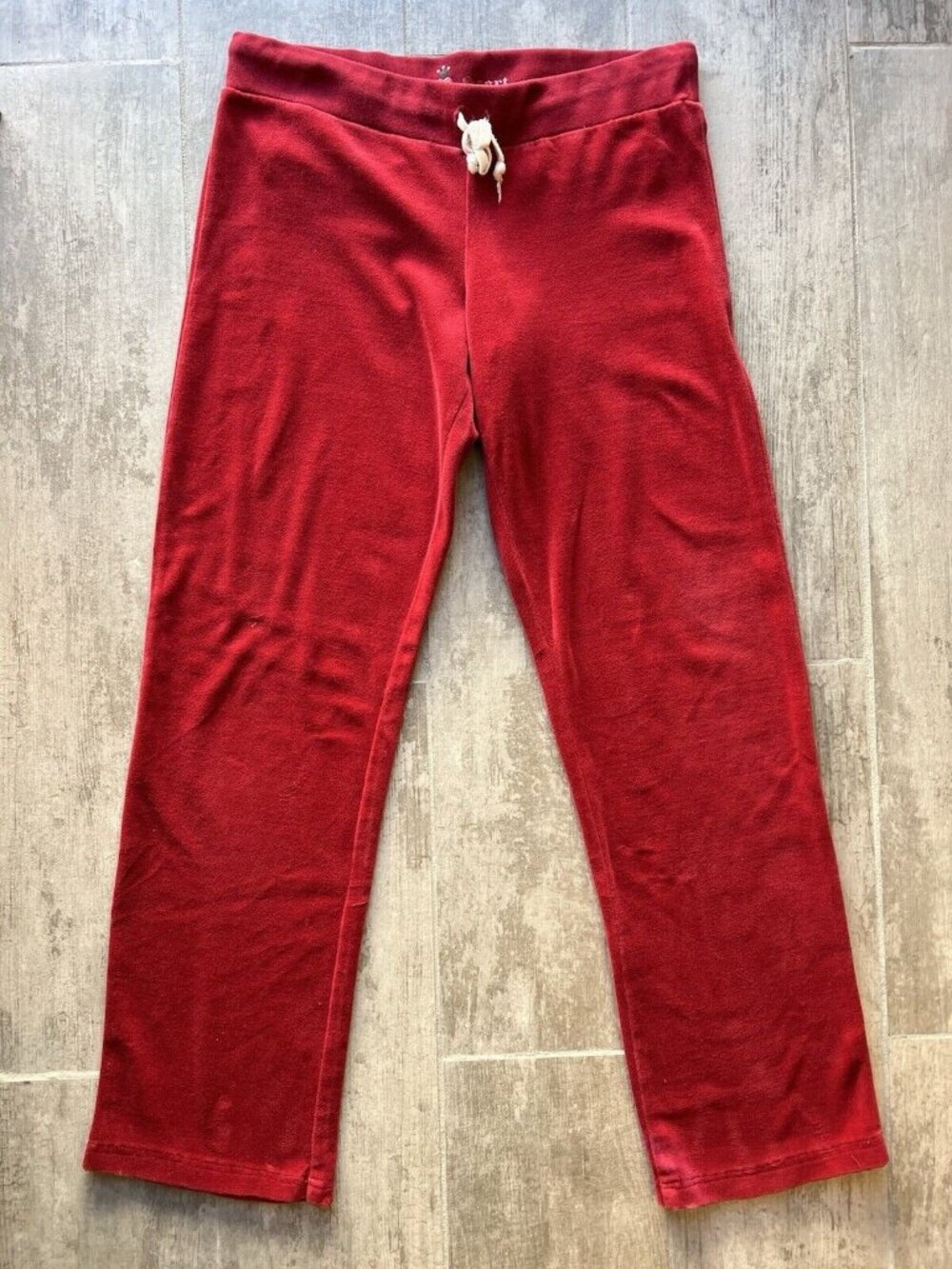 TWISTED HEART Velour Rhinestone Wide Leg Sweatpants Casual Lounge Track Pants L